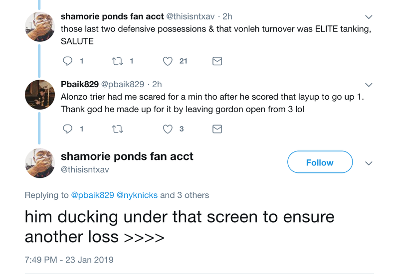Illustration for article titled Frustrated Young Knick Allonzo Trier Slides Into Twitter DMs To Defend His Effort